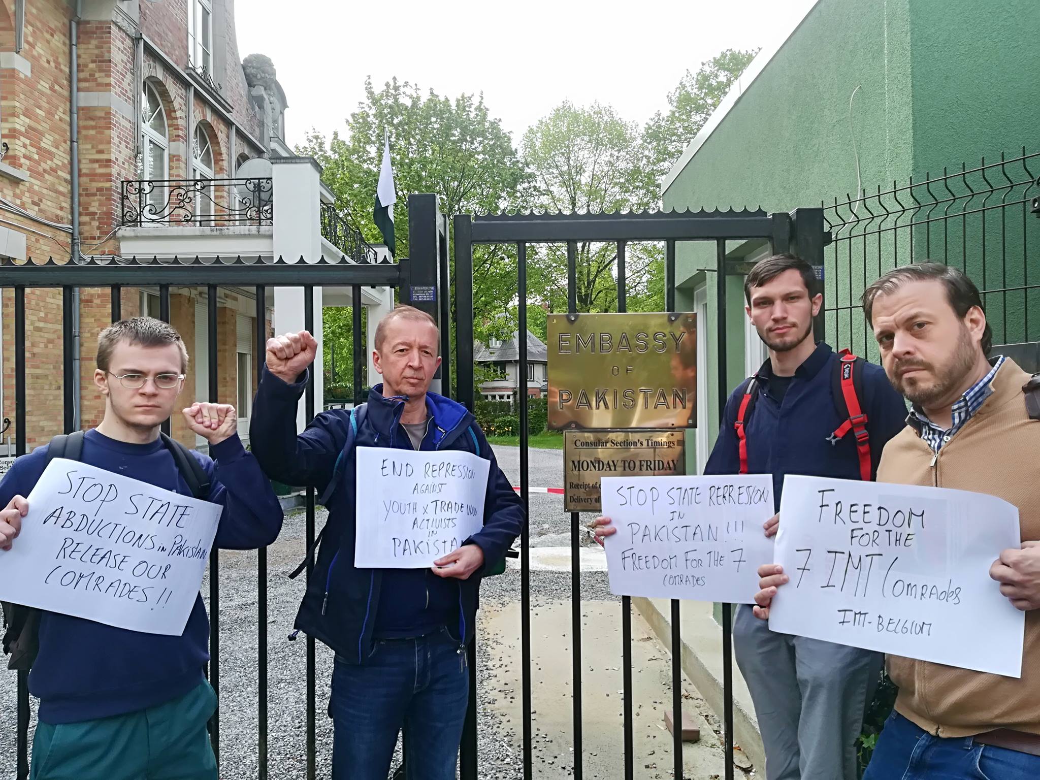 Protest in Brussels outside Pakistan Embassy #EndStateAbductions
