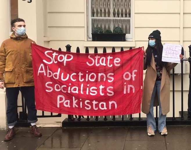 Amar Fayaz Campaign: Protests organised in front of Pakistan missions abroad by Comrades and PTUS Supporters